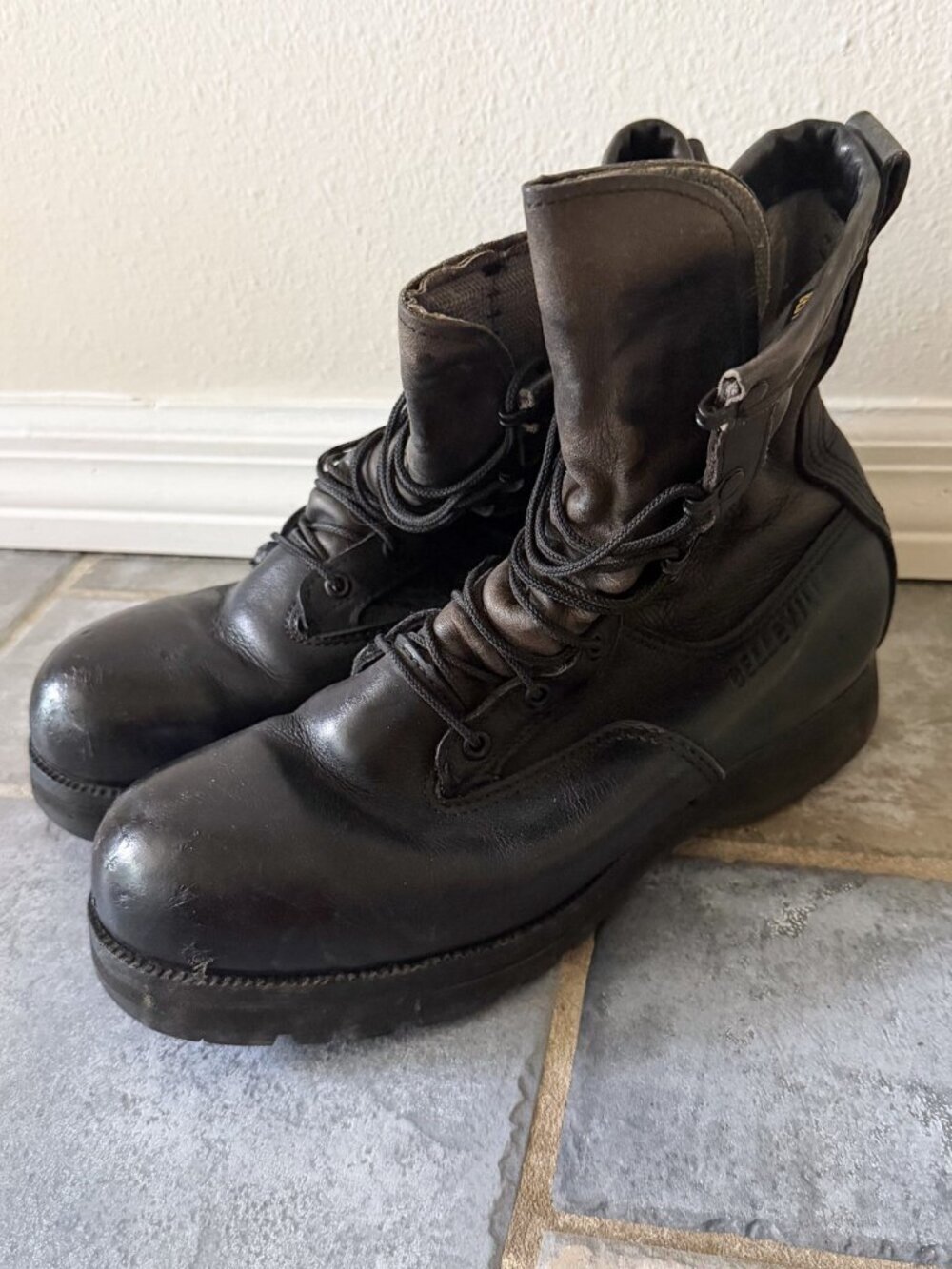 Belleville Combat Boots Mens 10.5 Wide Black Leather Tactical Vibram USA